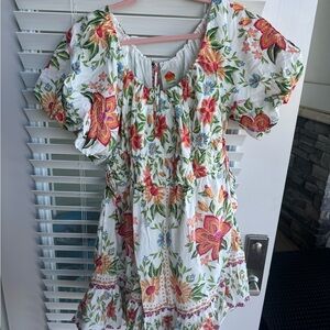 FARM Rio Bloom Garden Short Sleeve Dress
